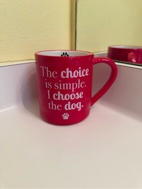 Red Dog Lover Ceramic Mug - "The choice is simple. I choose the dog"